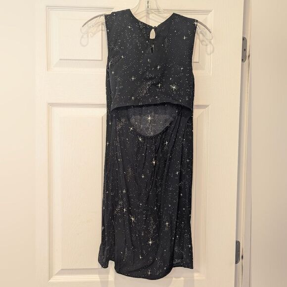 & Other Stories Mini Short Dress Black Open Cut Out Starry Night Star Party 4 - Picture 4 of 10